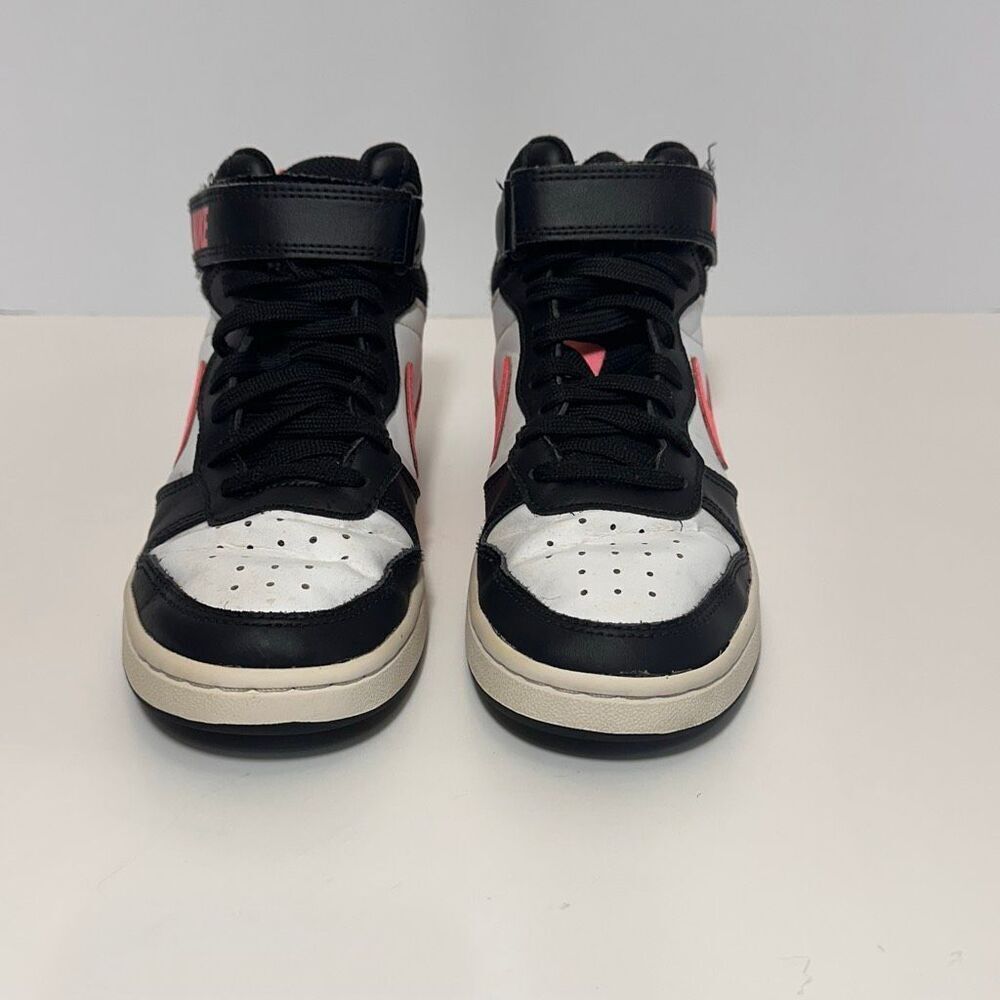 Nike Court Borough Mid 2 Sneakers Black White Pink | Youth Size 4 - Picture 10 of 14